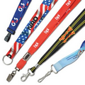 1" Custom Dye Sublimated Flat Smooth Polyester Lanyards